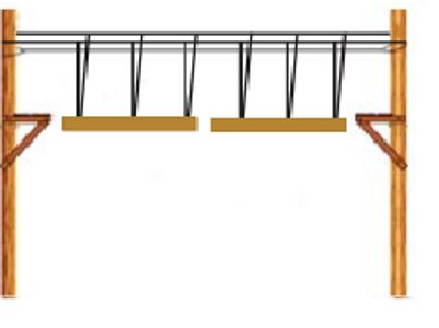 Swaying Logs high ropes course activity.