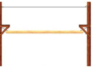 Swinging Beam high ropes course activity.