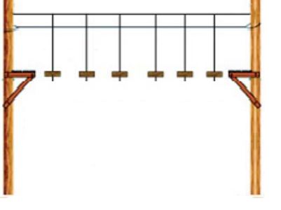 Swinging Disks high ropes course activity.