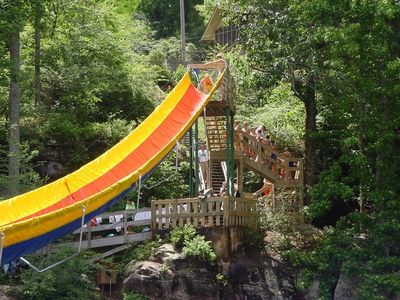 Wet Willie Waterslide installed at a camp