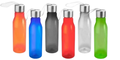 Tomatodo de plástico PC (Policarbonato) de colores traslúcidos y tapa con cinta de color metálico. C