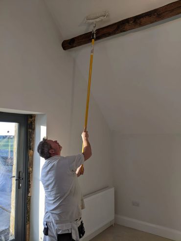 Painting a converted barn in Worcestershire