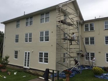 painting a block of flats in Worcestershire