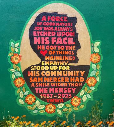 A photo of the mural painted in memory of Sam