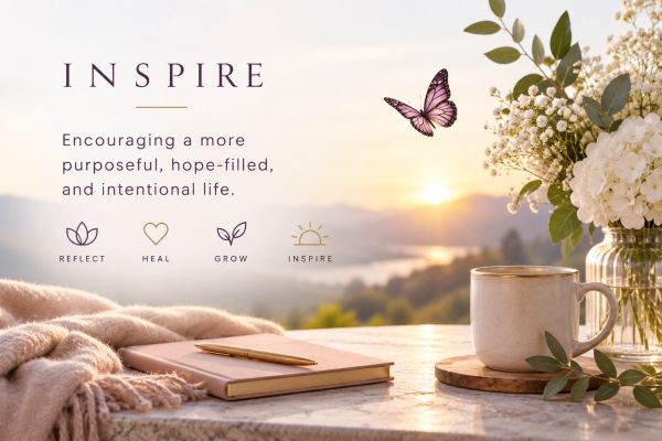 Peaceful morning with inspiring message and cozy setup.