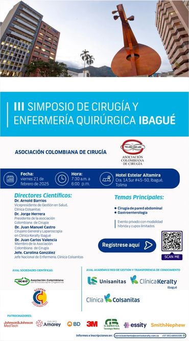 SIMPOSIO DE ENFERMERIA QUIRURGICA Y CIRUGIA IBAGUE
21 FEB 2025