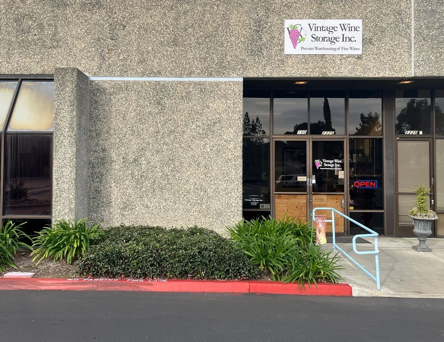 Vintage Wine Storage Building Front