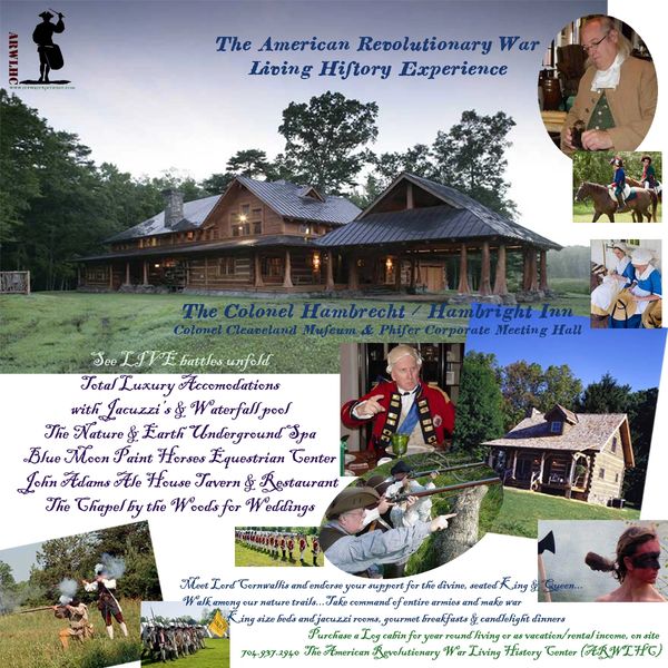 A collage of The American Revolutionary War Living History Center (ARWLHC) & Experience resort.