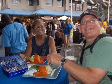 Chefs Stormy & Marti Mongiello working on & off stage for P&G with up to one million guests daily.