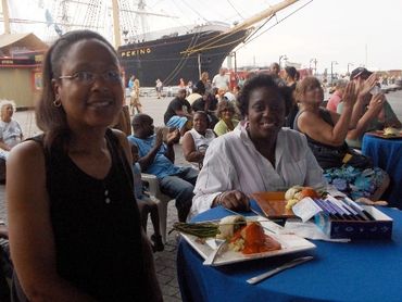 Chefs Stormy & Marti Mongiello working on & off stage for P&G with up to one million guests daily.