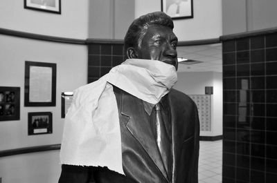 A statue of former President Charles H. Polk at Mountain State University was removed.