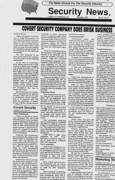 Security News published a full-page article on one of our companies, Aegis Security.