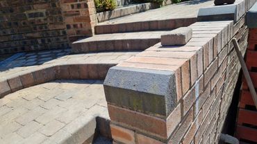 New brick wall installed in garden