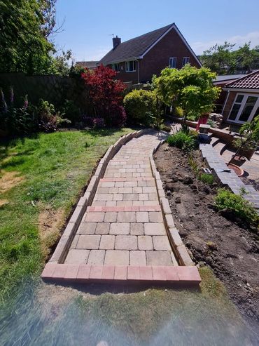 New paved path in garden