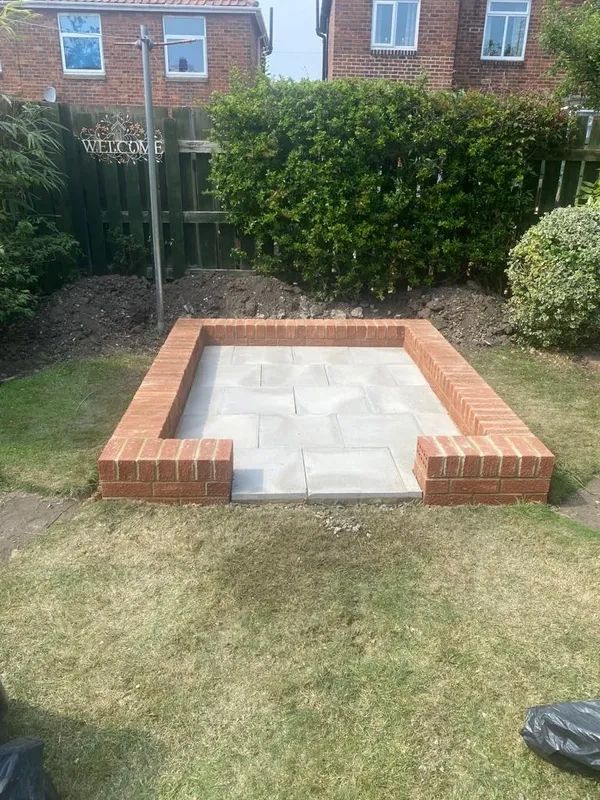Small Garden with newly installed paving