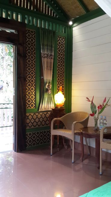 Inside bungalow garden view