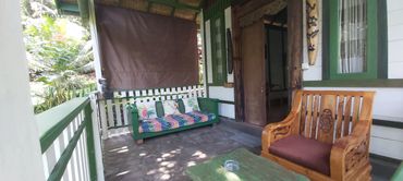 Terrace of private garden view bungalow