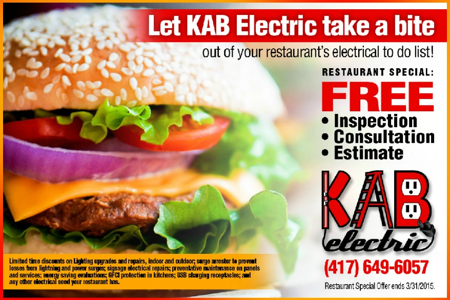 KAB Electric Restaurant Special in Carl Junction Joplin and Webb City