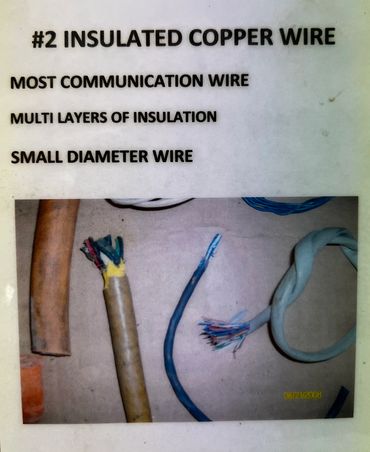#2 insulated copper wire, most communication wire is #2 copper, small diameter copper wire