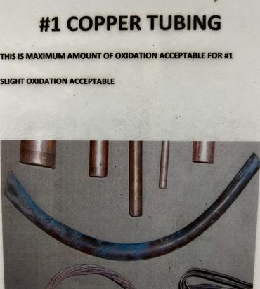 #1 copper tubing, number one copper, example