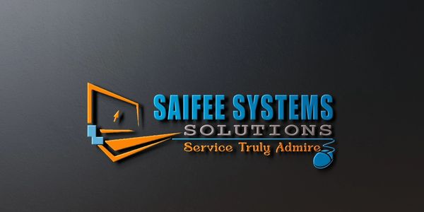 Logo of Saifee Systems Solutions with a computer and mouse design.