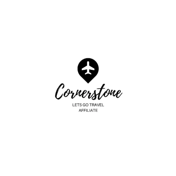 Travel logo with airplane and 'Cornerstone' text.