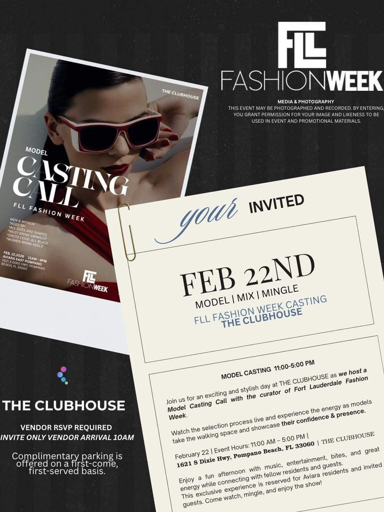 Fort Lauderdale Fashion Week Model Cast 2/22/2026