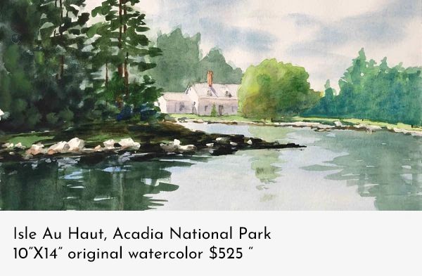 A beautiful painting of Acadia National Park