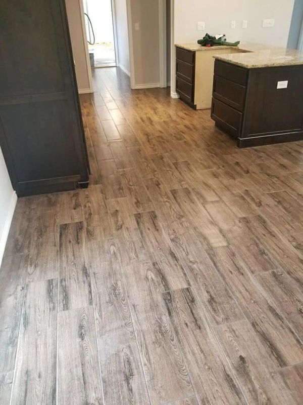 wood-look tile flooring