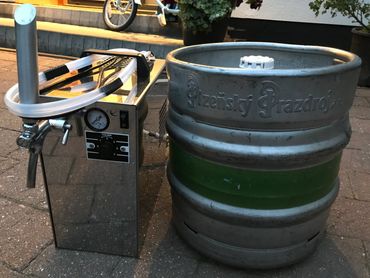 Pilsner Urquell keg and cooler