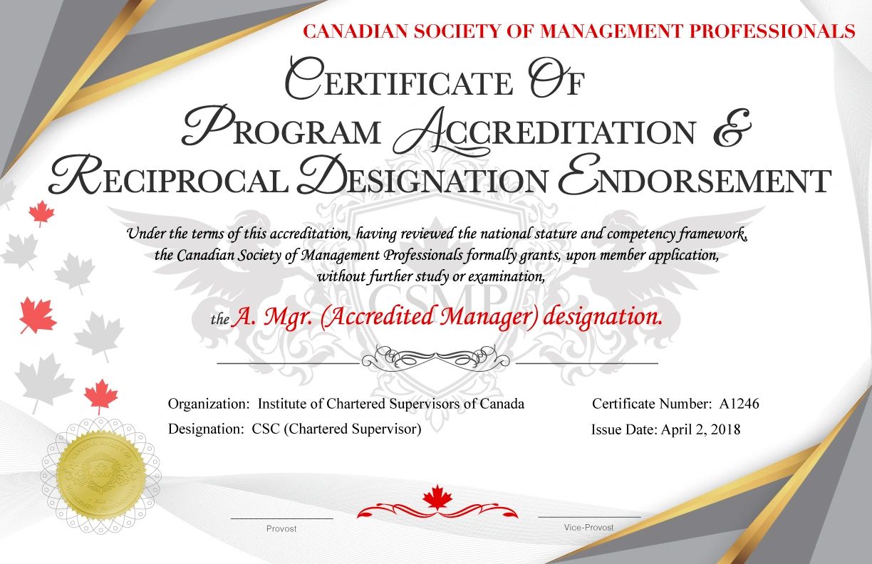 Online Management Designations