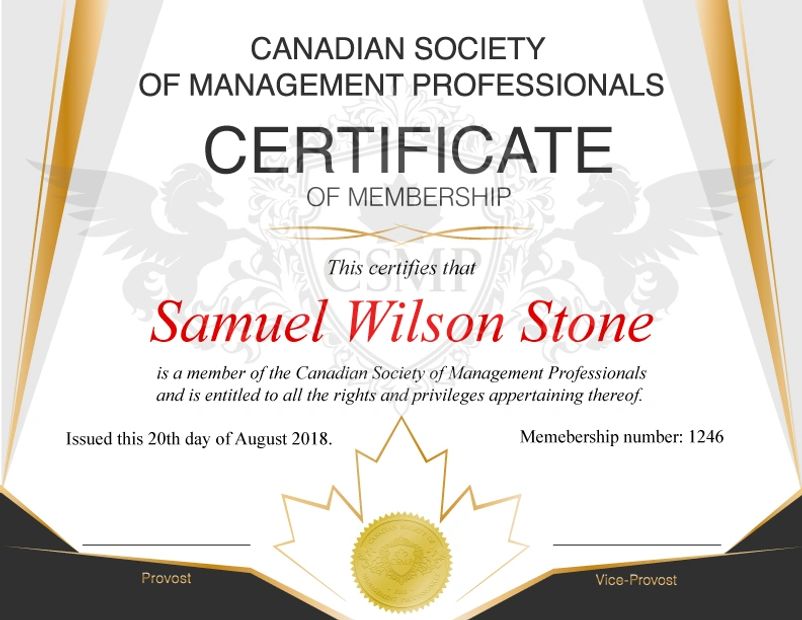 Canadian Management Work Experience