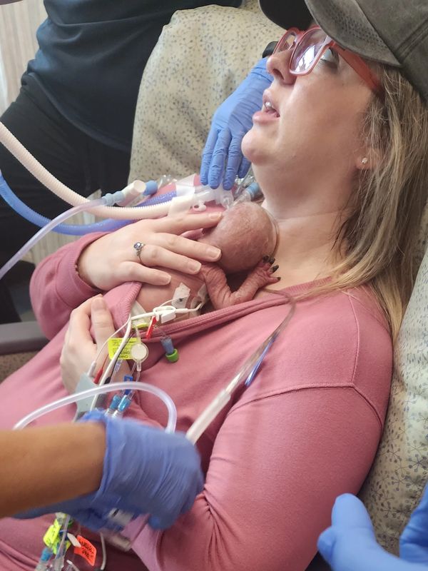 The longest I went without holding Liam was 20 days when he was critically ill with NEC and meconium
