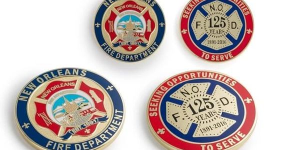 New Orleans Fire Dept. 125th Anniversary Challenge Coin design