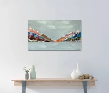 Abstract mountain painting