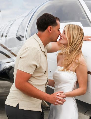 Influencer private airplane photo