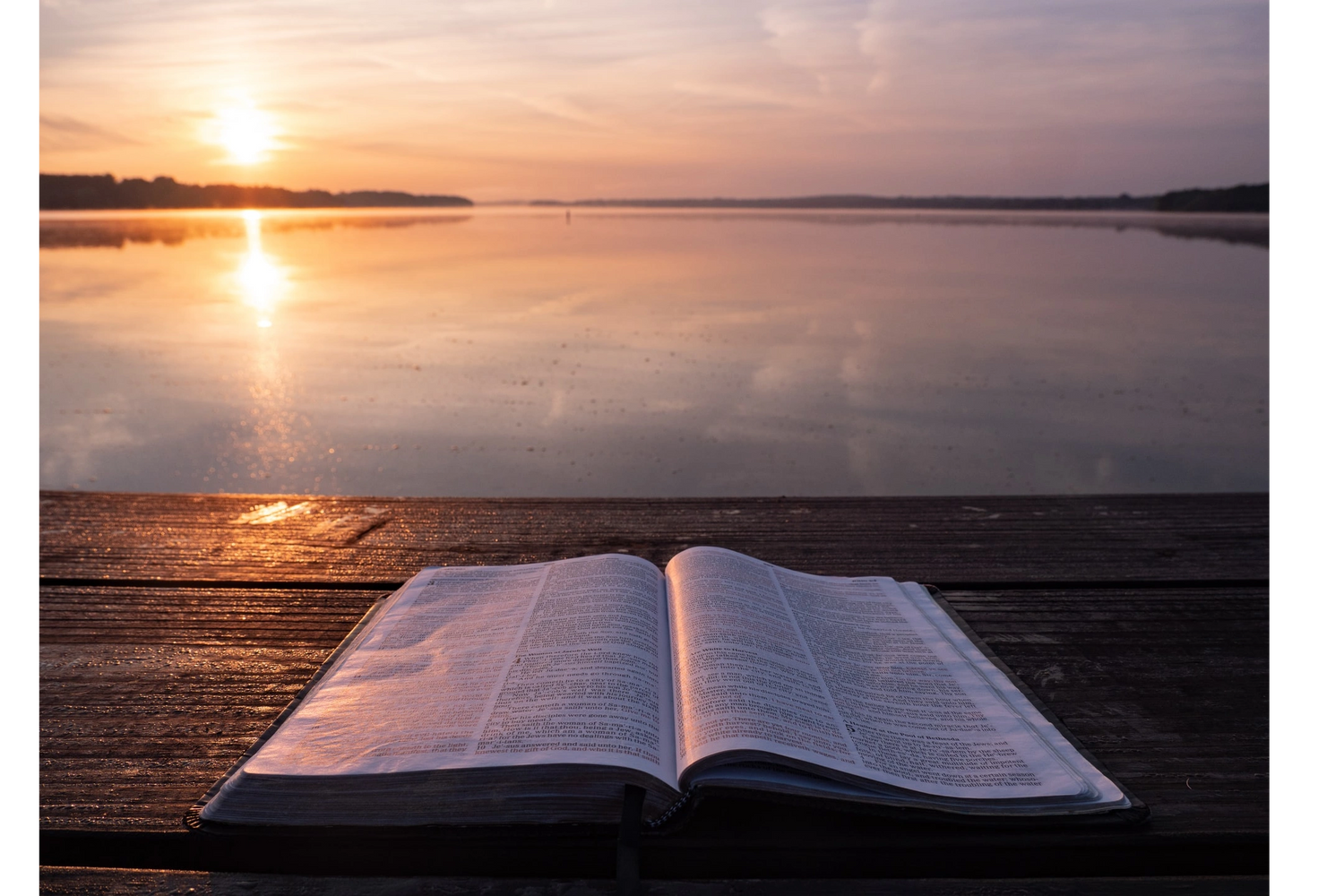 Bible overlooking ocean