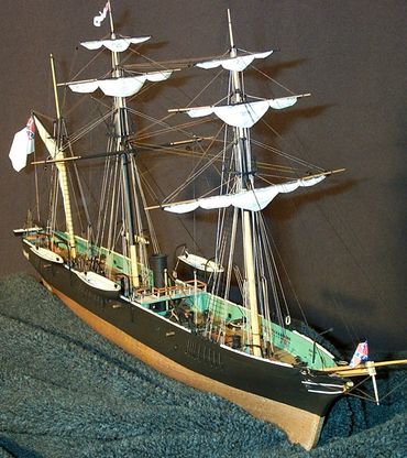 Scratchbuilt model of CSS Alabama scratch-built for a relative of the ship's captain. 