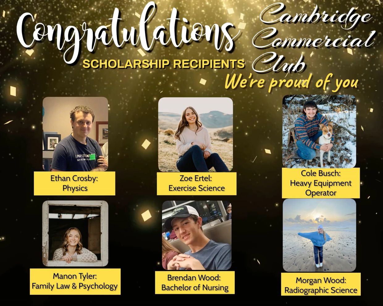 2023 scholarship winners, cambridge commercial club Cambridge Idaho