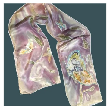 a painted silk scarf