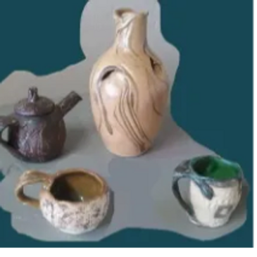 Various selection of clay vases and mugs