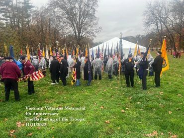 Another picture of Honor Guards lining up to state the event
