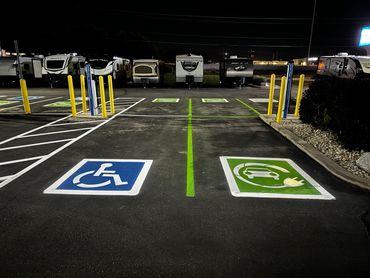 Green EV striping in Draper, UT.