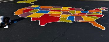 U.S. Map Painting for School Playground in Pleasant Grove, UT.
