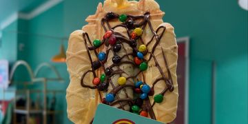 M&M's Crepe on a Stick