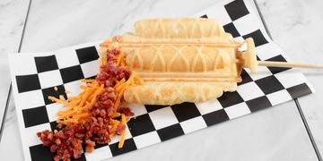 Bacon & Cheddar Crepe on a Stick