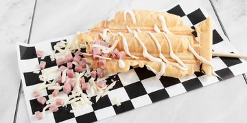 Ham & Cheese Crepe on a Stick