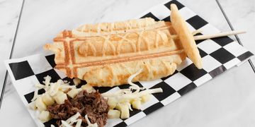Beef & Cheese Crepe on a Stick