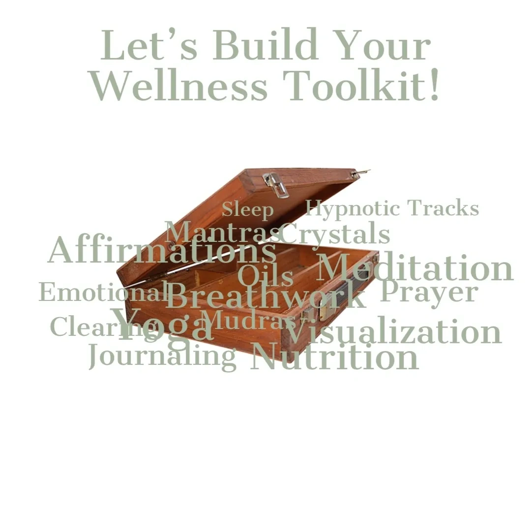 Wellness toolkit, meditation, prayer, journaling, affirmations, sleep, breathwork, mantra, mudra 