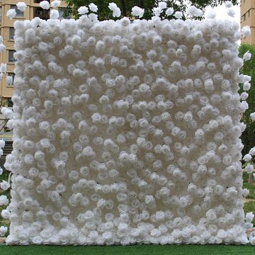 flower wall rental. white 3d flower backdrop. photobooth background display. wedding decor party